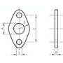 Flanschbefestigung f. 12 und 16mm ISO 6431-Zylinder, Stahl