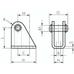 Lagerbock f. 8 und 10mm ISO 6431-Zylinder, Stahl verzinkt